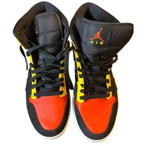 Nike Air Jordan 1 Mid SE Amarillo Orange Black Men's Size 9